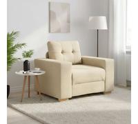 vidaXL Divano Sedia Crema 100x78x80 cm in Tessuto