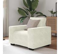 vidaXL Divano Sedia Crema 60 cm Velluto