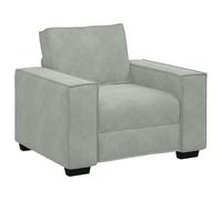 vidaXL Divano Sedia Grigio Chiaro 60 cm Velluto, Poltrona Divano Singolo, Sedia Accento, Sedia Relax, Sedia a Sdraio, Sedia TV, Divano a Un Posto
