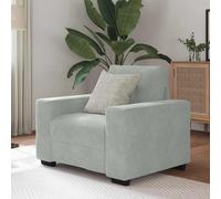 vidaXL Divano Sedia Grigio Chiaro 60 cm Velluto