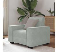 vidaXL Divano Sedia Grigio Chiaro 60 cm Velluto