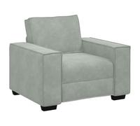 vidaXL Divano Sedia Grigio Chiaro 60 cm Velluto, Poltrona Divano Singolo, Sedia Accento, Sedia Relax, Sedia a Sdraio, Sedia TV, Divano a Un Posto