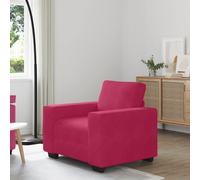 vidaXL Poltrona vinaccia, 60 cm, in velluto, poltrona per TV, poltrona relax, divano singolo, divano relax, poltrona lounge, poltrona da soggiorno, divano imbottito