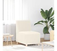 vidaXL Divano Sedia senza Braccioli Crema 55 cm Tessuto Riccio Effetto Lana