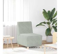 vidaXL Divano Sedia senza Braccioli Grigio Chiaro 55 cm Velluto