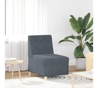 vidaXL Divano Sedia senza Braccioli Grigio Scuro 55 cm Velluto