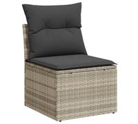vidaXL Divano Senza Braccioli con Cuscini Grigio Chiaro in Polyrattan