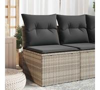 vidaXL Divano Senza Braccioli con Cuscini Grigio Chiaro in Polyrattan