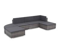 vidaXL Divano Set da Giardino 16 pz in Polyrattan Grigio Sofà Salotto Esterni