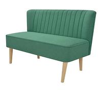 vidaXL Divano Sofa 117x55,5x77 cm in Stoffa e Legno Salotto Soggiorno Verde