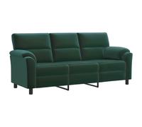 vidaXL Divano verde scuro, 214 x 85 x 93 cm, in velluto