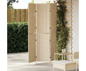 vidaXL Divider per stanze Beige 147 x 180 cm polyrattan