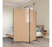 vidaXL Divider Stanza a 2 Pannelli Beige 175 x 180 cm Tessuto