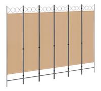 vidaXL Divisore per Stanza a 6 Pannelli Beige 240 x 180 cm Tessuto