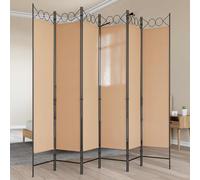 vidaXL Divisore per Stanza a 6 Pannelli Beige 240 x 200 cm Tessuto