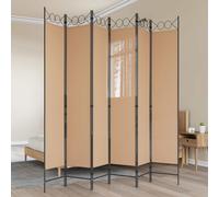 vidaXL Divisore per Stanza a 6 Pannelli Beige 240 x 220 cm Tessuto