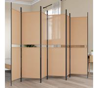vidaXL Divisore per Stanza a 6 Pannelli Beige 300 x 180 cm Tessuto