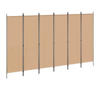 vidaXL Divisore per Stanza a 6 Pannelli Beige 300 x 180 cm Tessuto