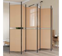 vidaXL Divisore per Stanza a 6 Pannelli Beige 300 x 200 cm Tessuto