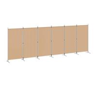 vidaXL Divisore per Stanza a 6 Pannelli Beige 520 x 180 cm Tessuto, Sala da pranzo, divisorio rettangolare, schermo privacy pieghevole per spazi ridotti e design moderno