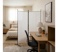 vidaXL Divisorio a 2 pannelli Tessuto Bianco 175x180 cm