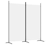 vidaXL Divisorio a 2 Pannelli Bianco 175x180 cm Tessuto