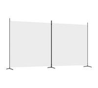 vidaXL Divisorio a 2 Pannelli Bianco 348x180 cm Tessuto