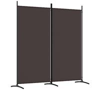 vidaXL Divisorio a 2 pannelli Marrone 175x180 cm in tessuto