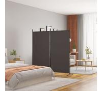 vidaXL Divisorio a 2 pannelli Marrone 175x180 cm in tessuto