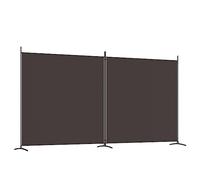 vidaXL Divisorio a 2 Pannelli Marrone 348x180 cm in Tessuto