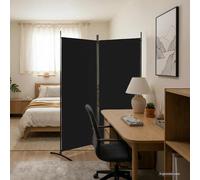 vidaXL Divisorio a 2 Pannelli Nero 175x180 cm in Tessuto