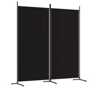 vidaXL Divisorio a 2 Pannelli Nero 175x180 cm in Tessuto