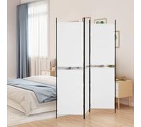 vidaXL Divisorio a 3 Pannelli bianco 150x180 cm in Tessuto