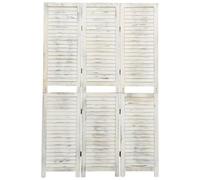 VIDAXL - Divisorio A 3 Pannelli Bianco Antico 105x165 Cm In Legno