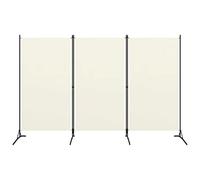 vidaXL Divisorio a 3 Pannelli Bianco 260x180 cm in Tessuto