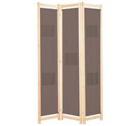 VidaXL Divisorio a 3 Pannelli Marrone 120x170x4 cm in Tessuto