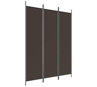 vidaXL Divisorio a 3 pannelli in tessuto Marrone 150x200 cm