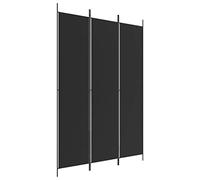 vidaXL Divisorio a 3 Pannelli Nero 150x220 cm in Tessuto