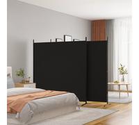 vidaXL Divisorio a 3 Pannelli Nero 525x180cm in Tessuto
