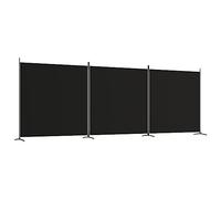vidaXL Divisorio a 3 Pannelli Nero 525x180cm in Tessuto