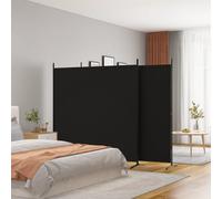 vidaXL Divisorio a 3 Pannelli Nero 525x180cm in Tessuto