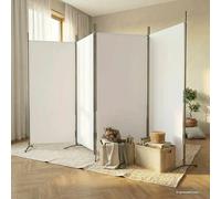 vidaXL Divisorio a 4 pannelli in tessuto Bianco 346x180 cm