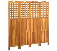 VIDAXL - Divisorio a 4 Pannelli Grigio 161x2x170 cm in Massello Acacia