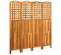 vidaXL Divisorio a 4 Pannelli Grigio 161x2x170 cm in Massello Acacia