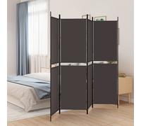 vidaXL Divisorio a 4 Pannelli Marrone 200x180 cm in Tessuto