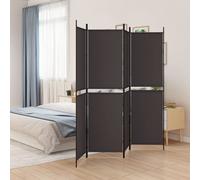 vidaXL Divisorio a 4 Pannelli Marrone 200x200 cm in Tessuto