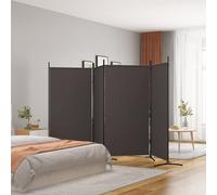 vidaXL Divisorio a 4 pannelli in tessuto Marrone 346x180 cm