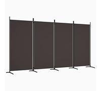 vidaXL Divisorio a 4 Pannelli Marrone 346x180 cm in Tessuto