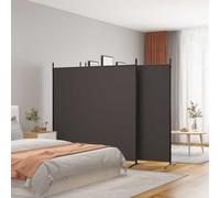 vidaXL Divisorio a 4 pannelli in tessuto Marrone 698x180 cm