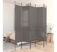 vidaXL Divisorio a 5 Pannelli Antracite 200x220 cm Tessuto